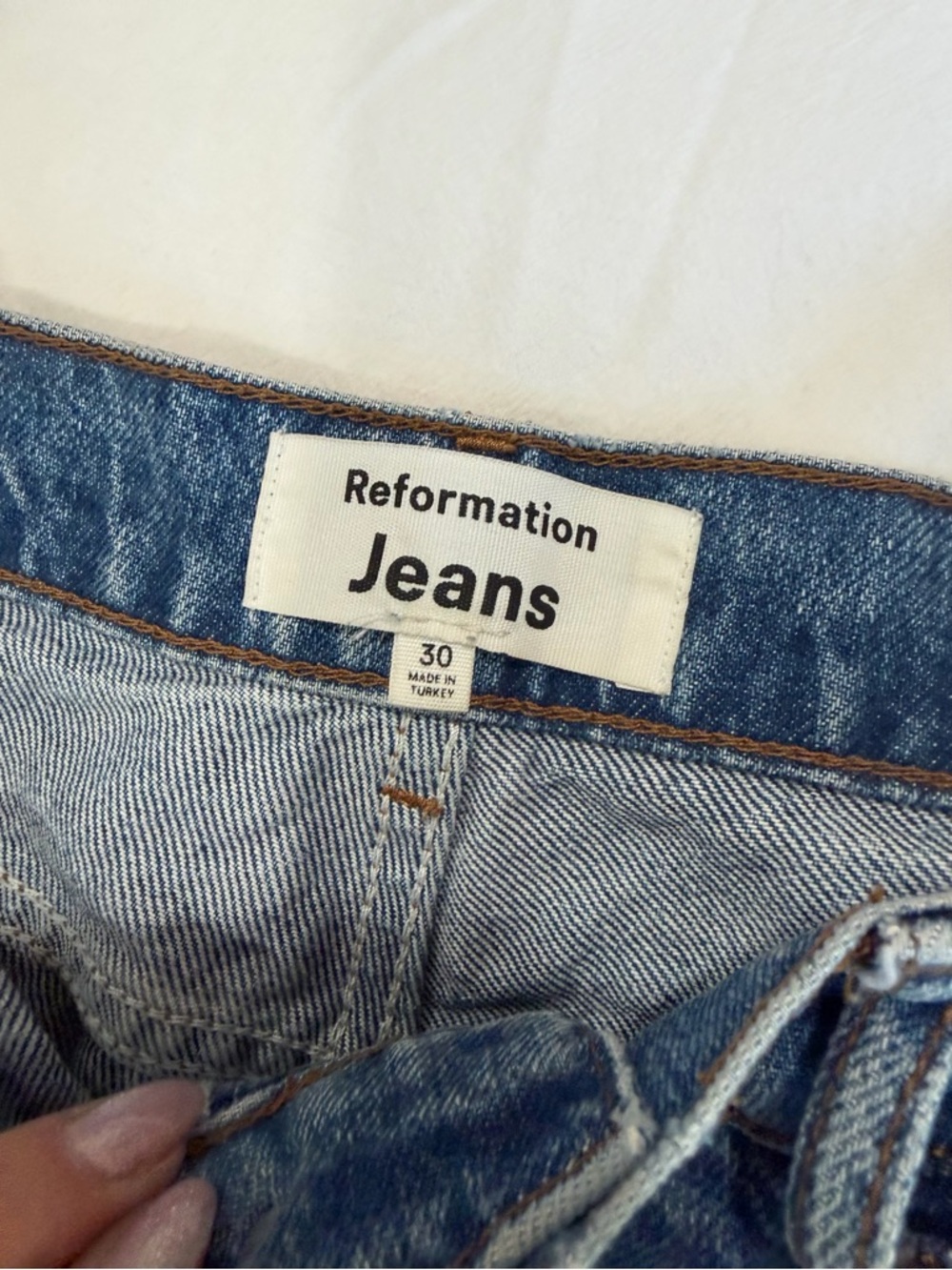 Reformation Cynthia High Rise Straight Leg Jeans in Colorado - Picture 5 of 7